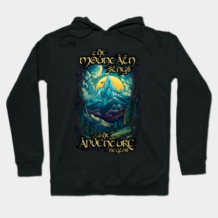 The Mountain Sings, the Adventure Begins -  The Lonely Mountain - Dragon - Fantasy Hoodie